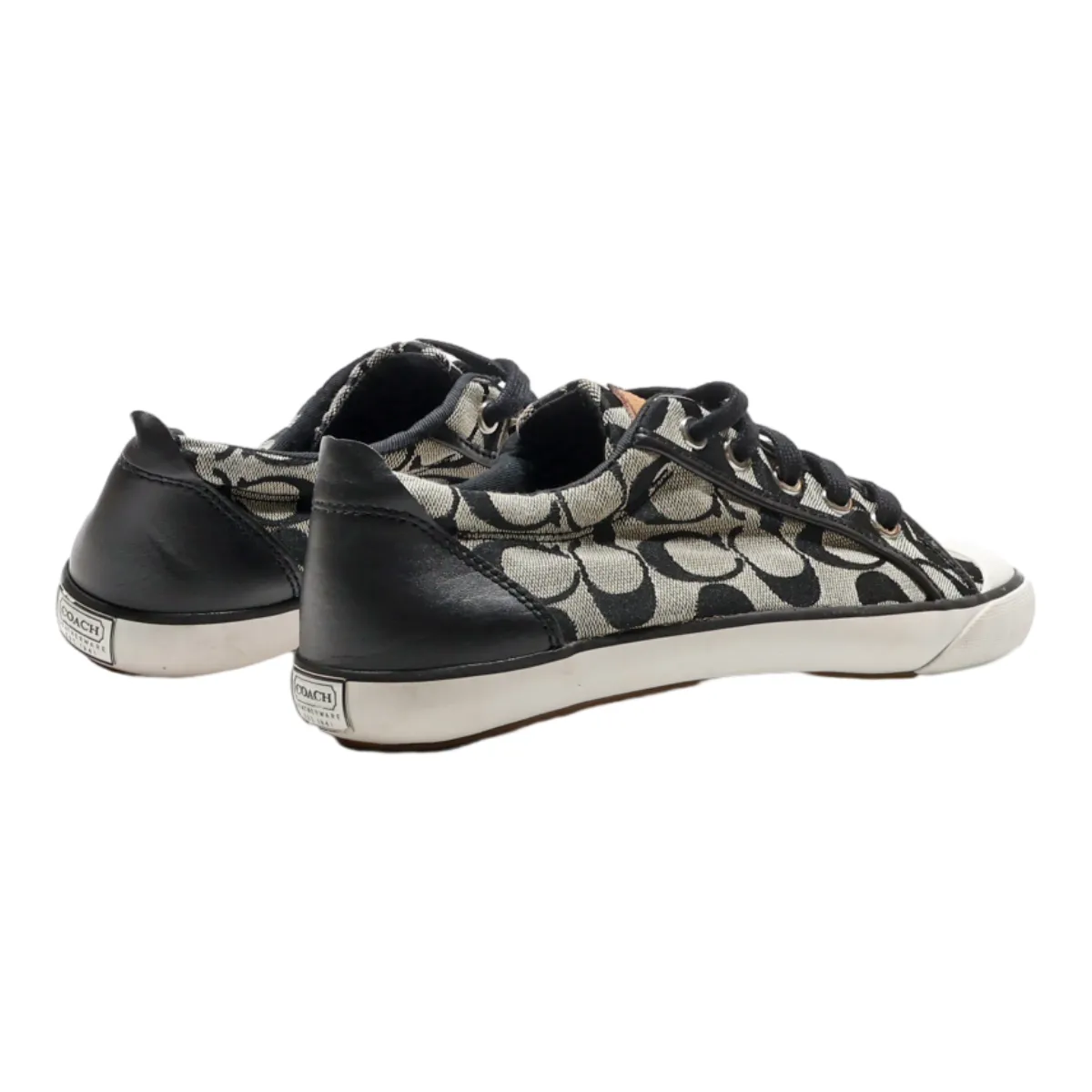 COACH Low Top Trainers Black Canvas Womens UK 8.5
