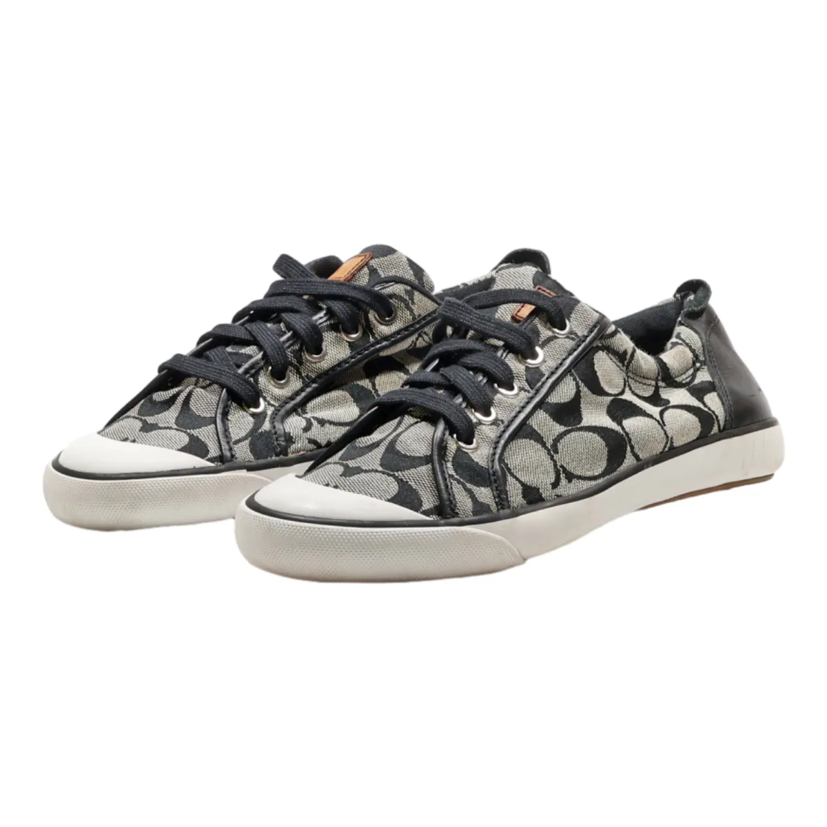 COACH Low Top Trainers Black Canvas Womens UK 8.5