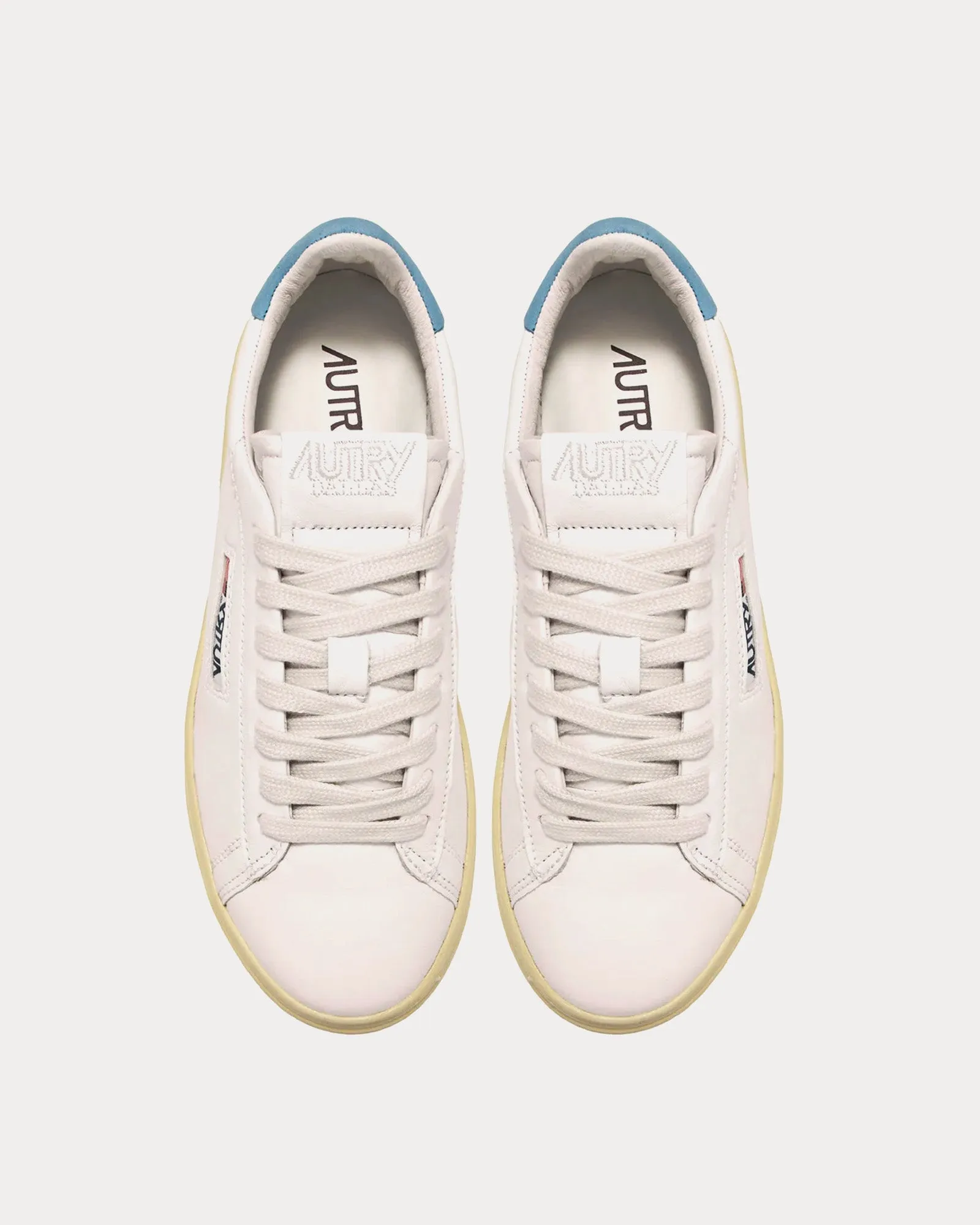Dallas Goatskin & Nubuck Leather White / Blue Low Top Sneakers