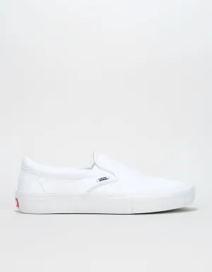 Vans Slip-On Pro Skate Shoes - White/White