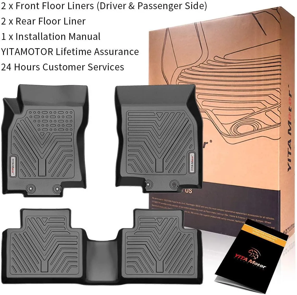 YITAMOTOR® Floor Mats for 14-20 Nissan Rogue Floor Liners, 1st & 2nd Row (No Rogue Sport or Select Models)